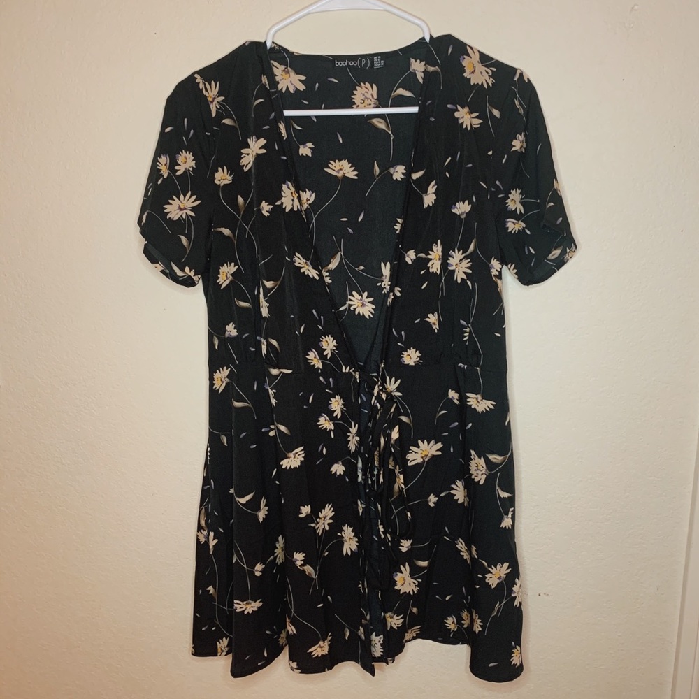 Floral Mini Wrap Dress